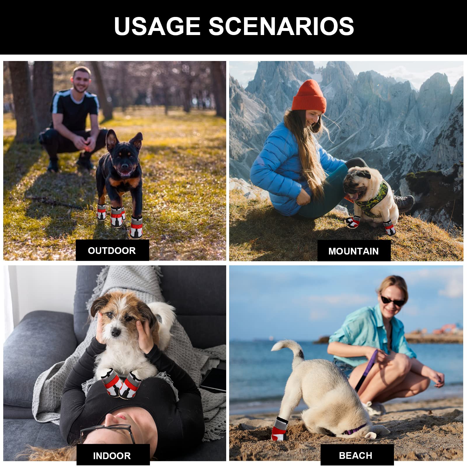 Musimc Dog Shoes For Large Dogs Breathble Dog Shoes For Hot Pavement Anti-Slip Dog Boots & Paw Protectors For Summer Hot Pavemen